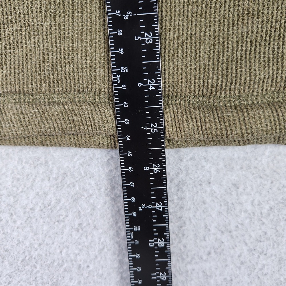 Falls Creek Henley Sweatshirt Mens L Olive Green Waffle Knit Sherpa Lined Rugged - Picture 5 of 8